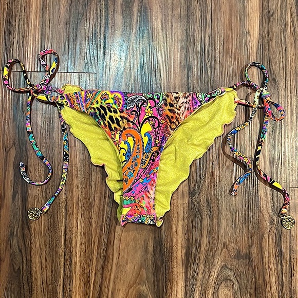 Luli Fama Shore Thing Seamless Wavy Ruched Back Side Tie Bottom - Picture 5 of 16